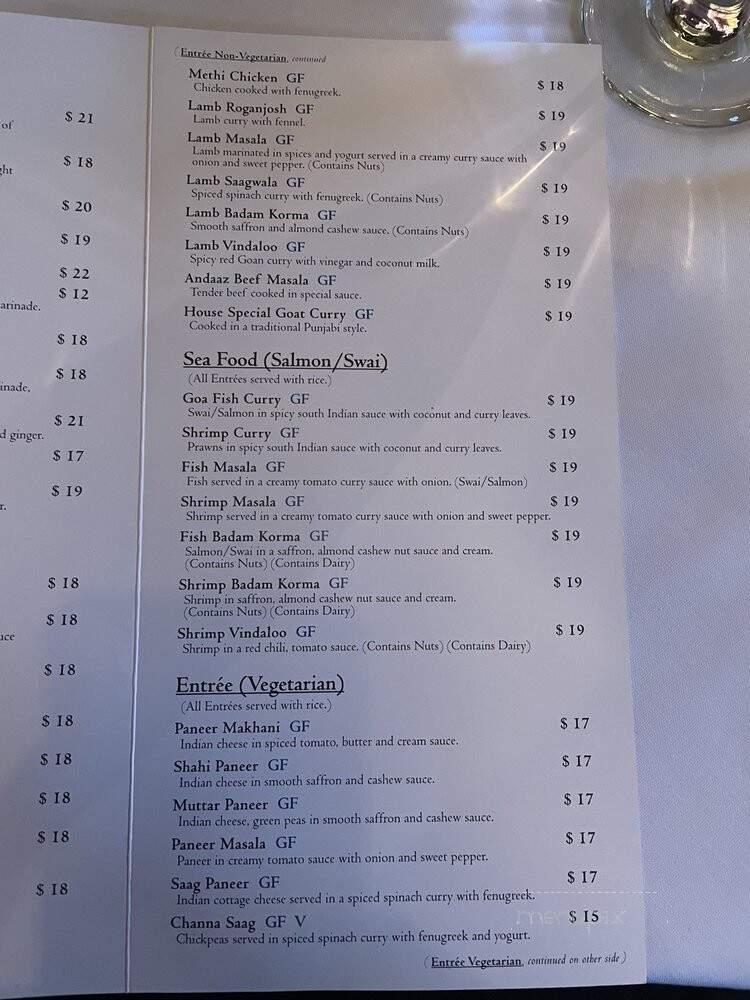 Andaaz - Asheville, NC menu_pic