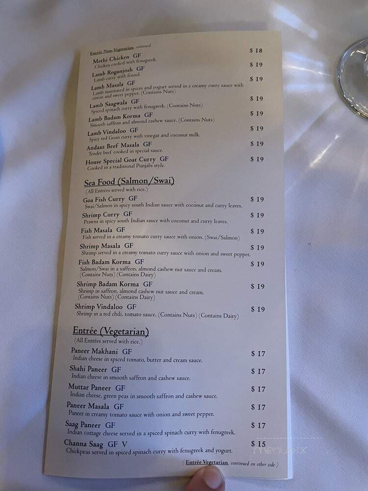 Andaaz - Asheville, NC menu_pic
