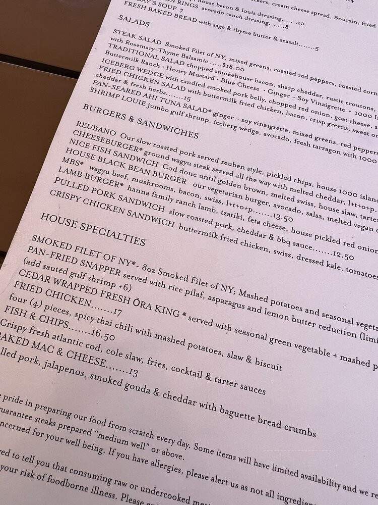 Table - Bentonville, AR menu_pic