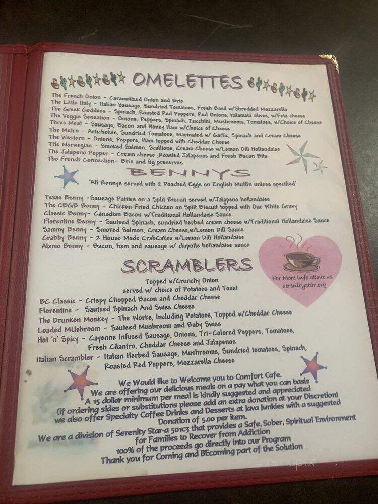 Comfort Cafe East - San Antonio, TX menu_pic