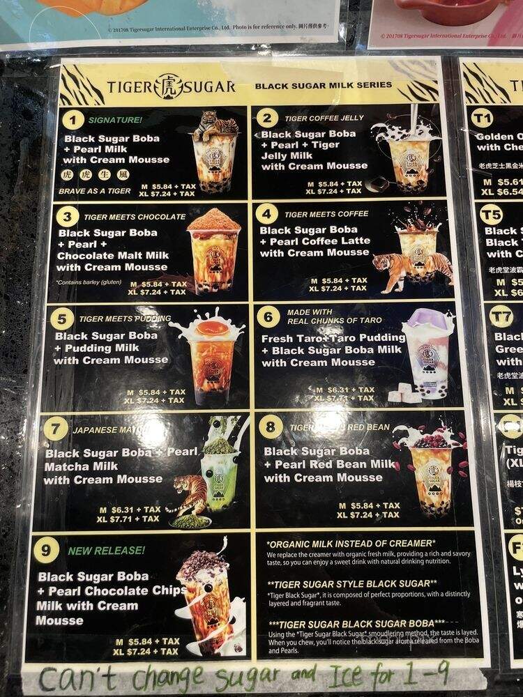 Tiger Sugar - Hollywood, FL menu_pic