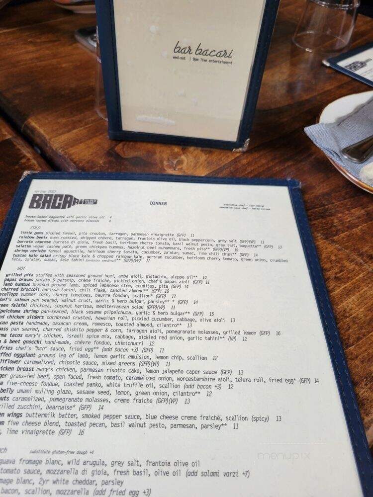 Bacari - Los Angeles, CA menu_pic