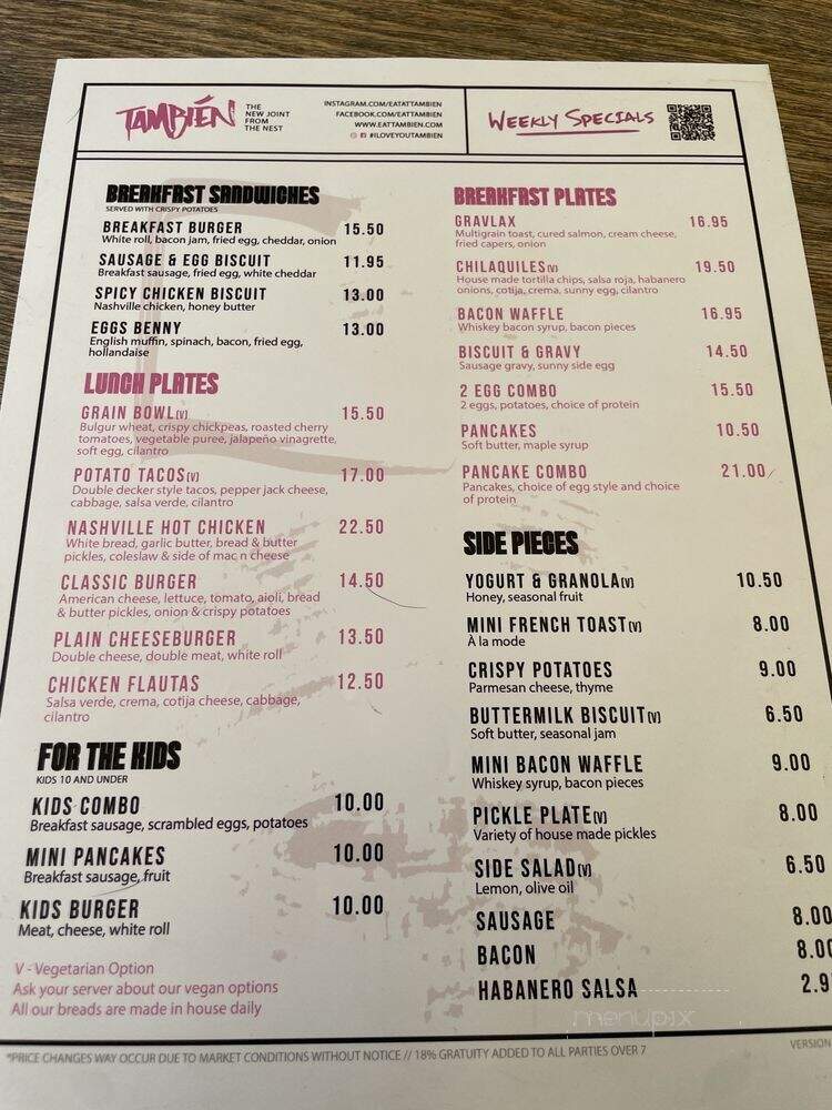 The Nest: Tambien - Bellflower, CA menu_pic