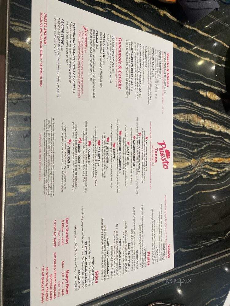 Puesto - Anaheim, CA menu_pic
