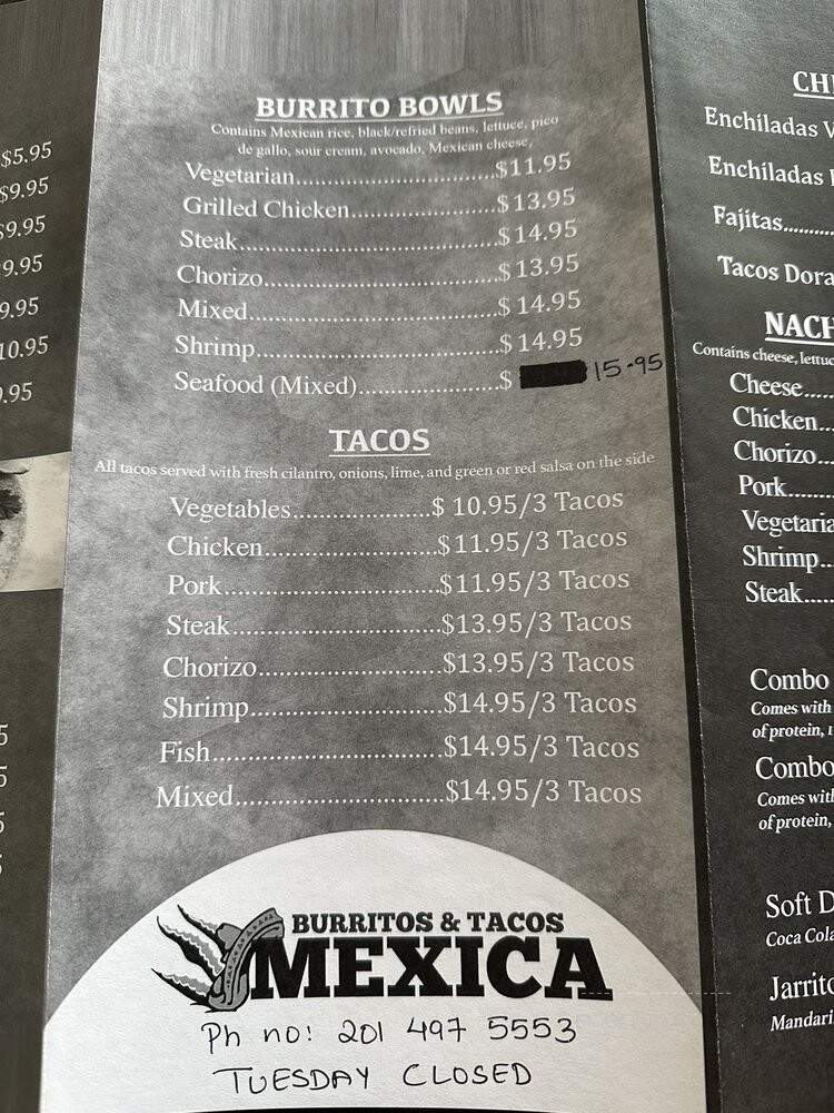 Burritos & Tacos Mexica - Westwood, NJ menu_pic