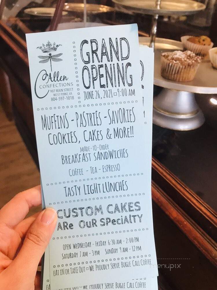 C Allen Confections - West Point, VA menu_pic