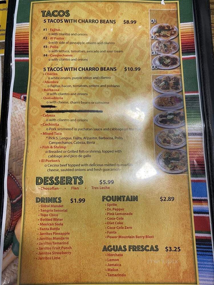 El Porton Tacos & Gorditas - Cypress, TX menu_pic