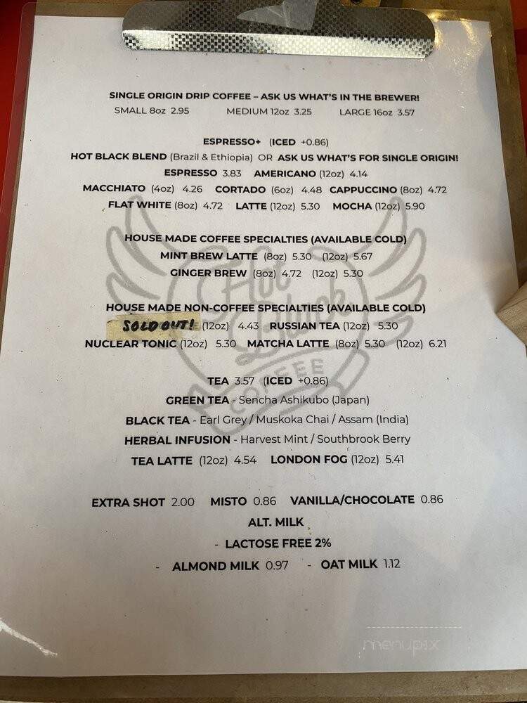 HotBlack Coffee - Toronto, ON menu_pic