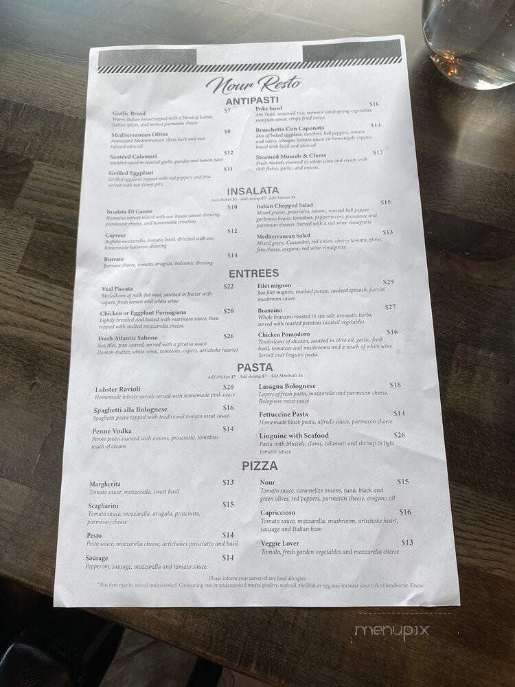 Nour Resto - Falls Church, VA menu_pic