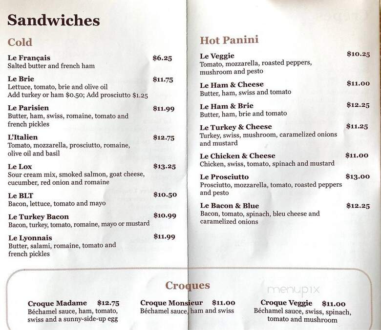 Oh Lala by La Francaise - Breckenridge, CO menu_pic