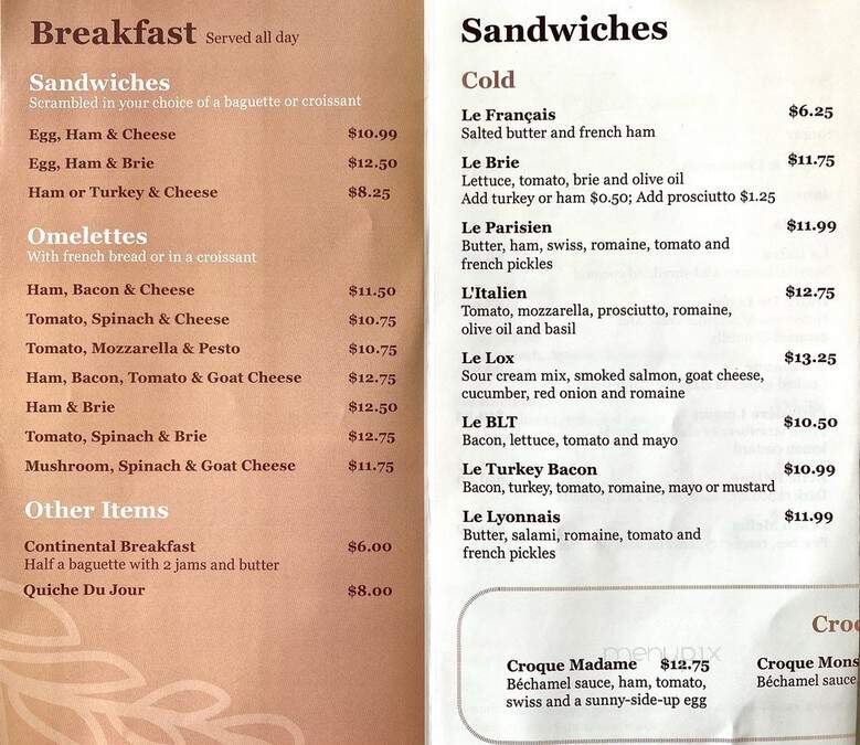 Oh Lala by La Francaise - Breckenridge, CO menu_pic