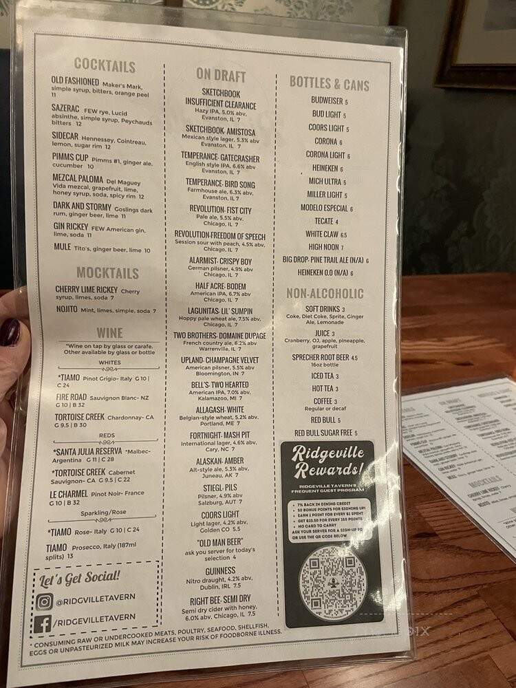 Ridgeville Tavern - Evanston, IL menu_pic