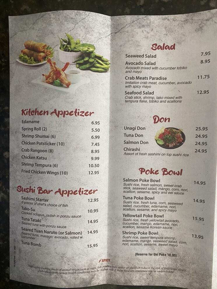 Sushi Kaku - Marlborough, MA menu_pic