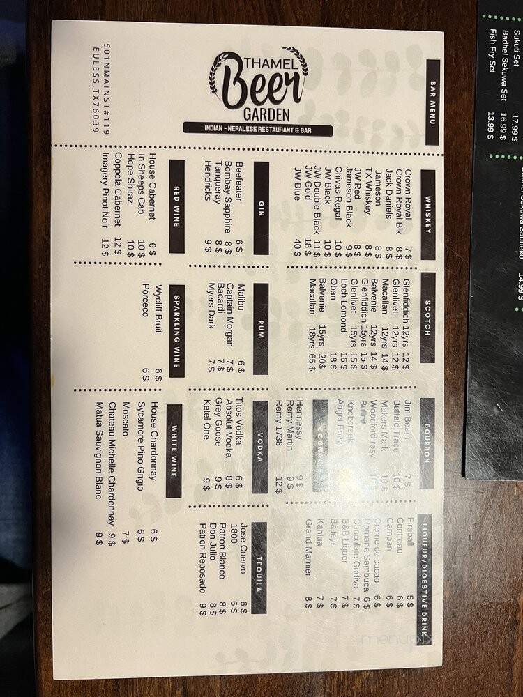 Thamel Beer Garden - Euless, TX menu_pic