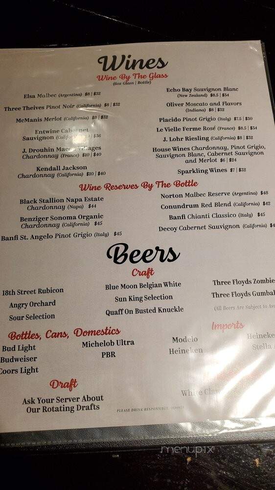 Barrel 1787 Urban Grill - Indianapolis, IN menu_pic
