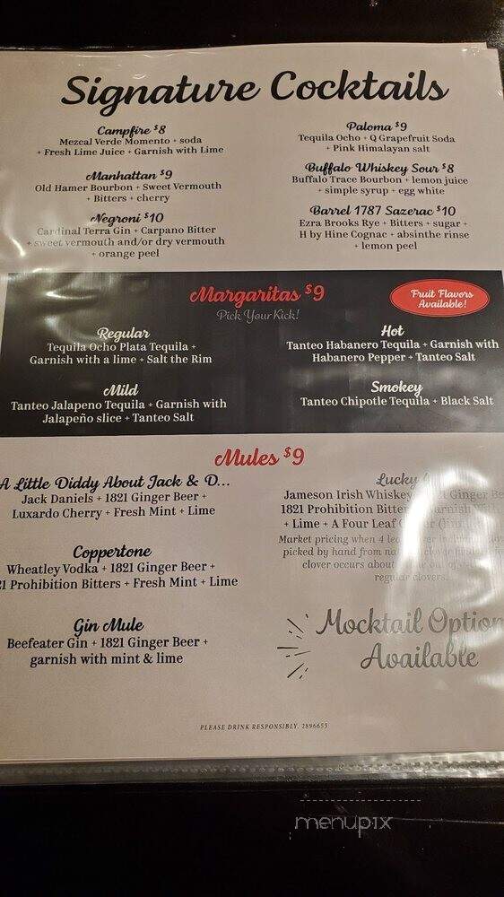 Barrel 1787 Urban Grill - Indianapolis, IN menu_pic