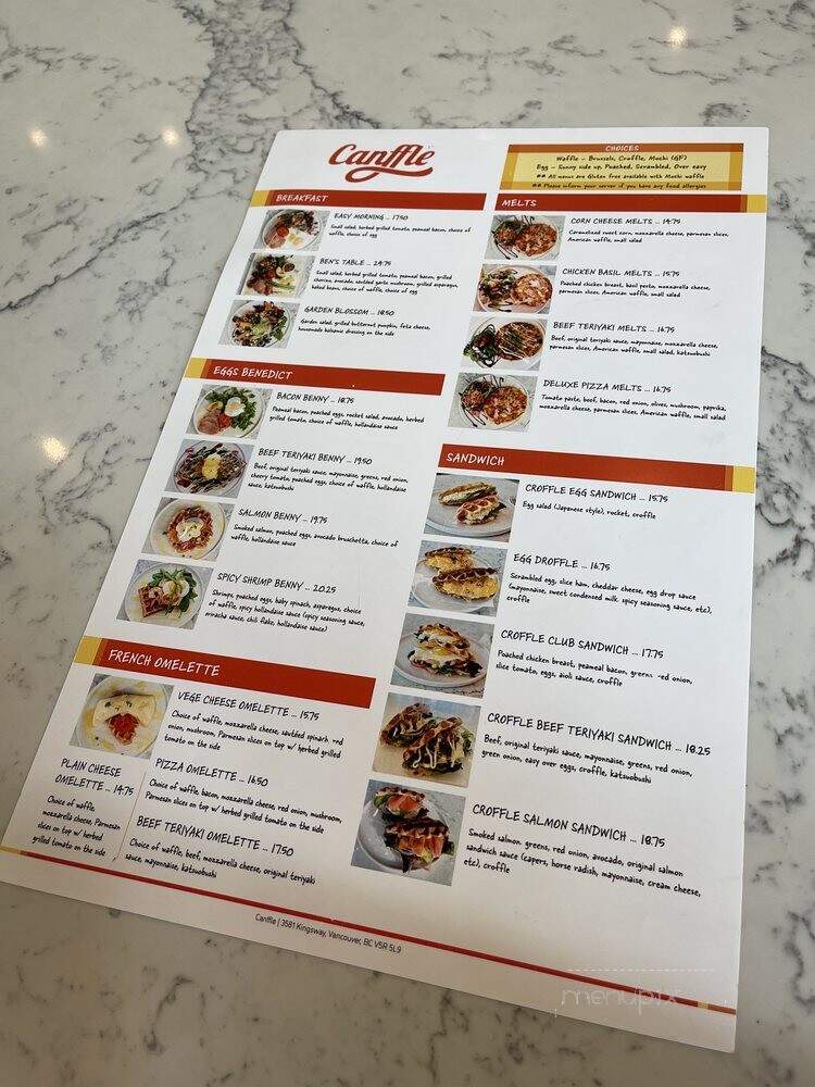 Canffle - Vancouver, BC menu_pic