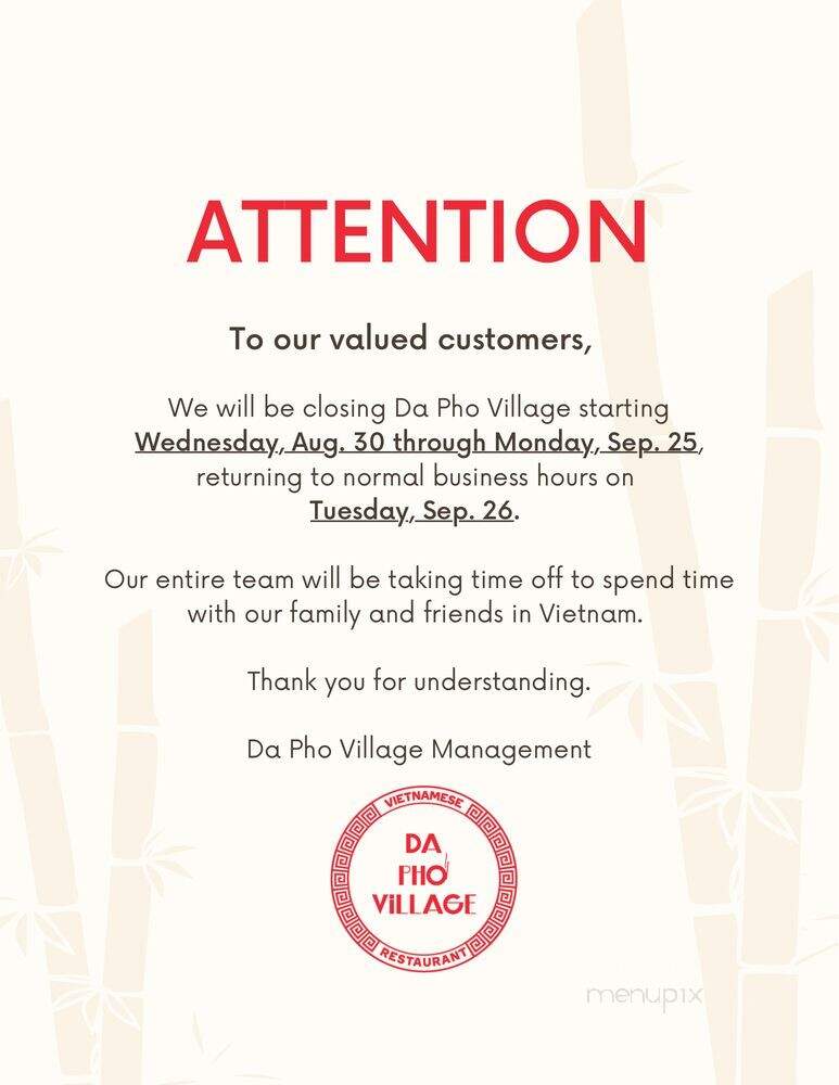 Da Pho Village - Ewa Beach, HI menu_pic