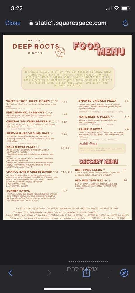 Deep Roots - Denver, CO menu_pic