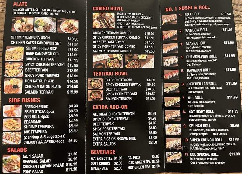 No. 1 Sushi & Roll - Lomita, CA menu_pic