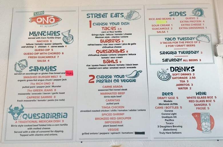The Lure Ono - St Petersburg, FL menu_pic
