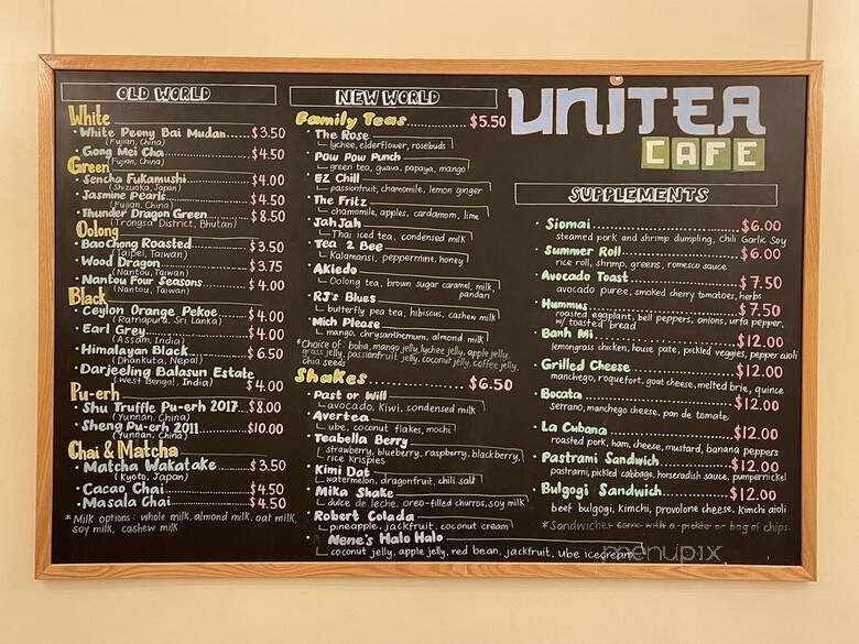 UniTea Cafe - Leesburg, VA menu_pic