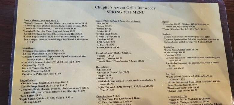 Chupito's Azteca Grille - Dunwoody, GA