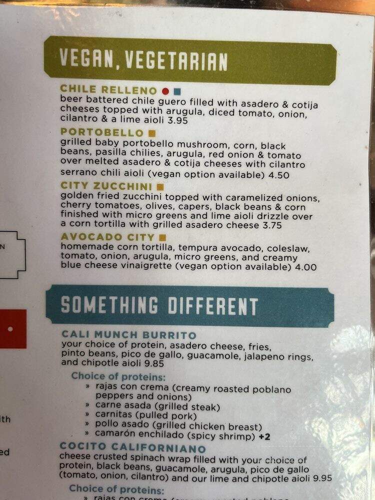 City Tacos - Los Angeles, CA menu_pic
