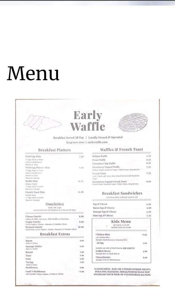 Early Waffle - Charlotte, NC menu_pic