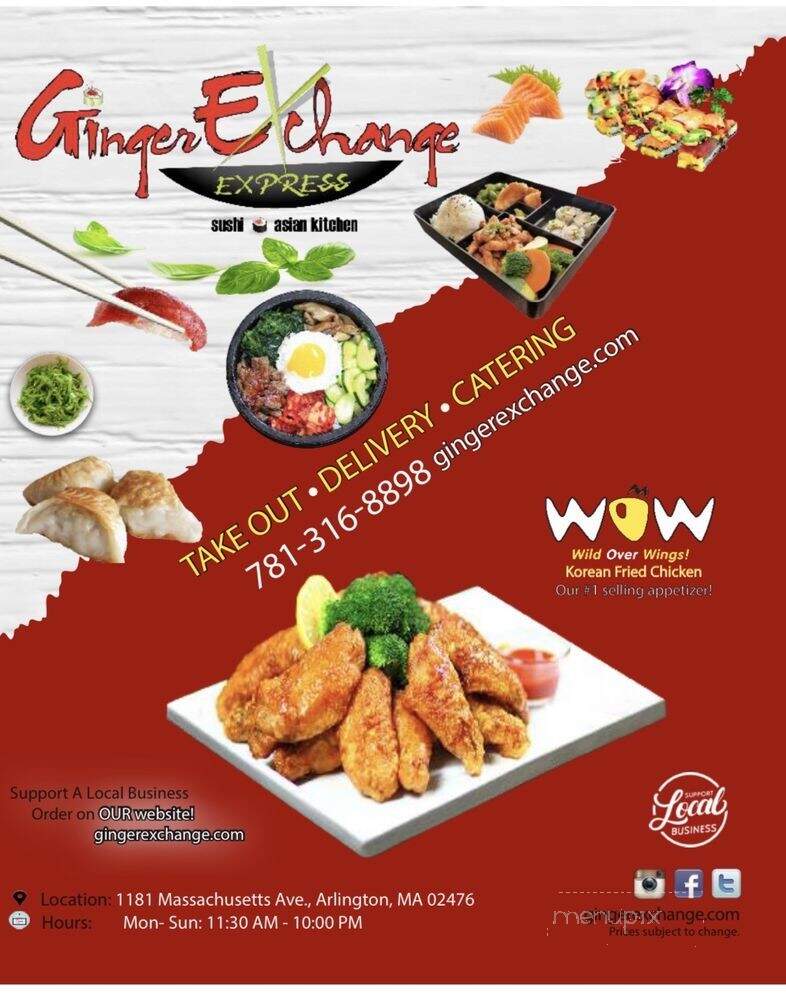 Ginger Exchange Express - Arlington, MA menu_pic