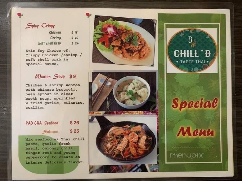 Chill D Taste Thai - Flushing, NY menu_pic