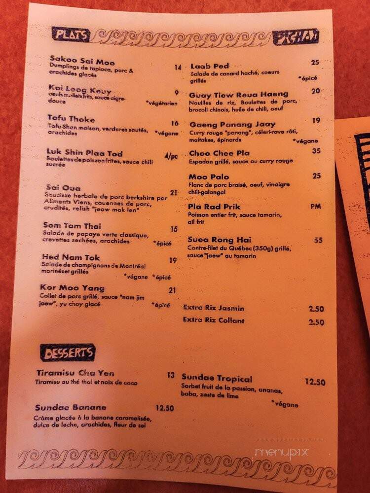 Pichai - Montreal, QC menu_pic