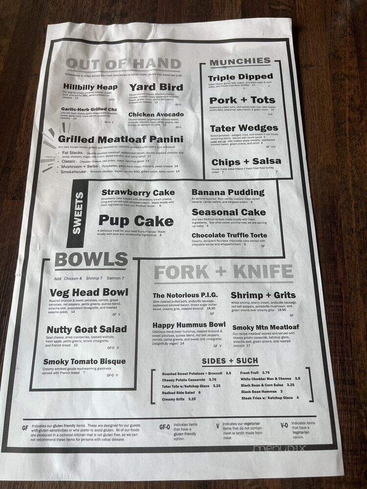 Redbud Kitchen - Knoxville, TN menu_pic