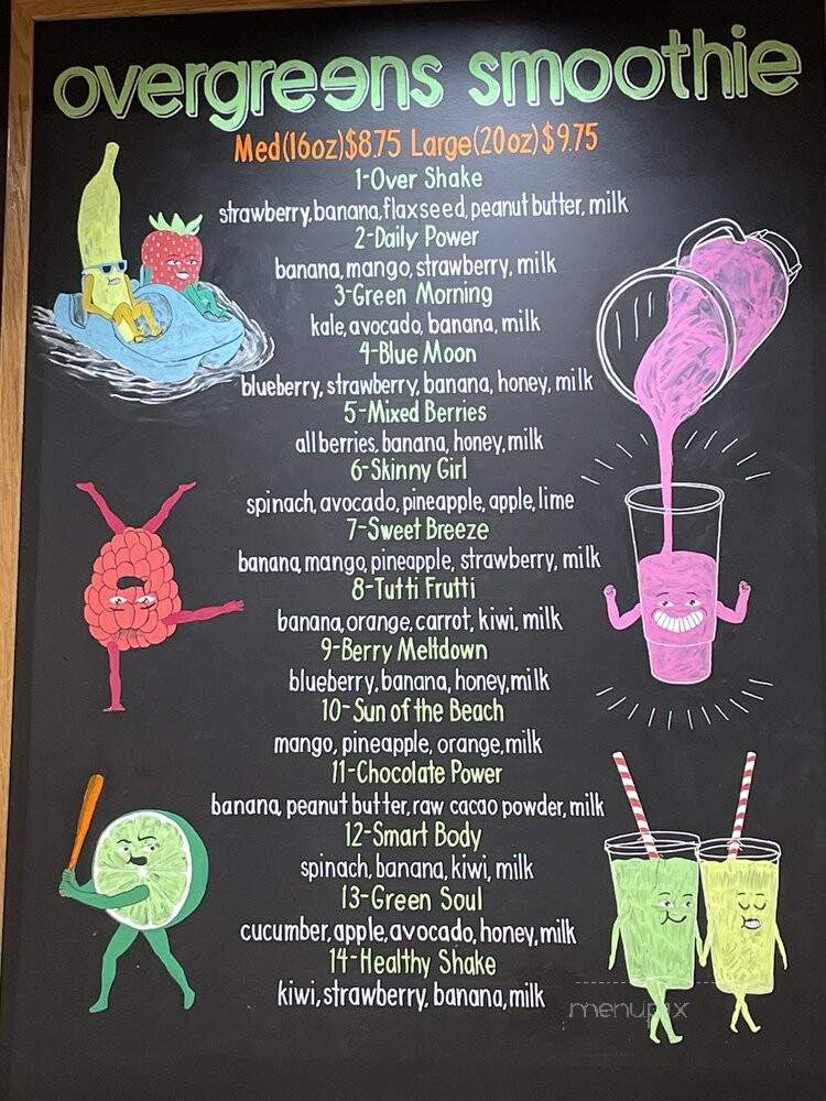 Overgreens Salad + Juice - Brooklyn, NY menu_pic