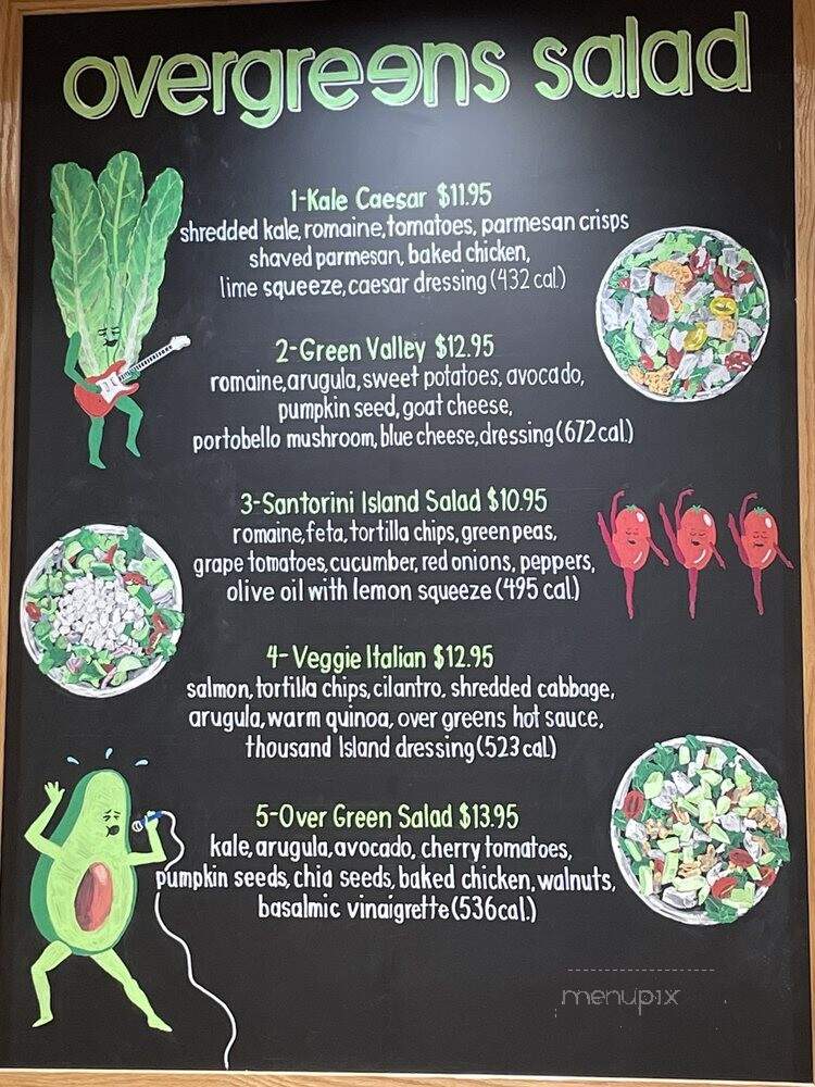 Overgreens Salad + Juice - Brooklyn, NY menu_pic
