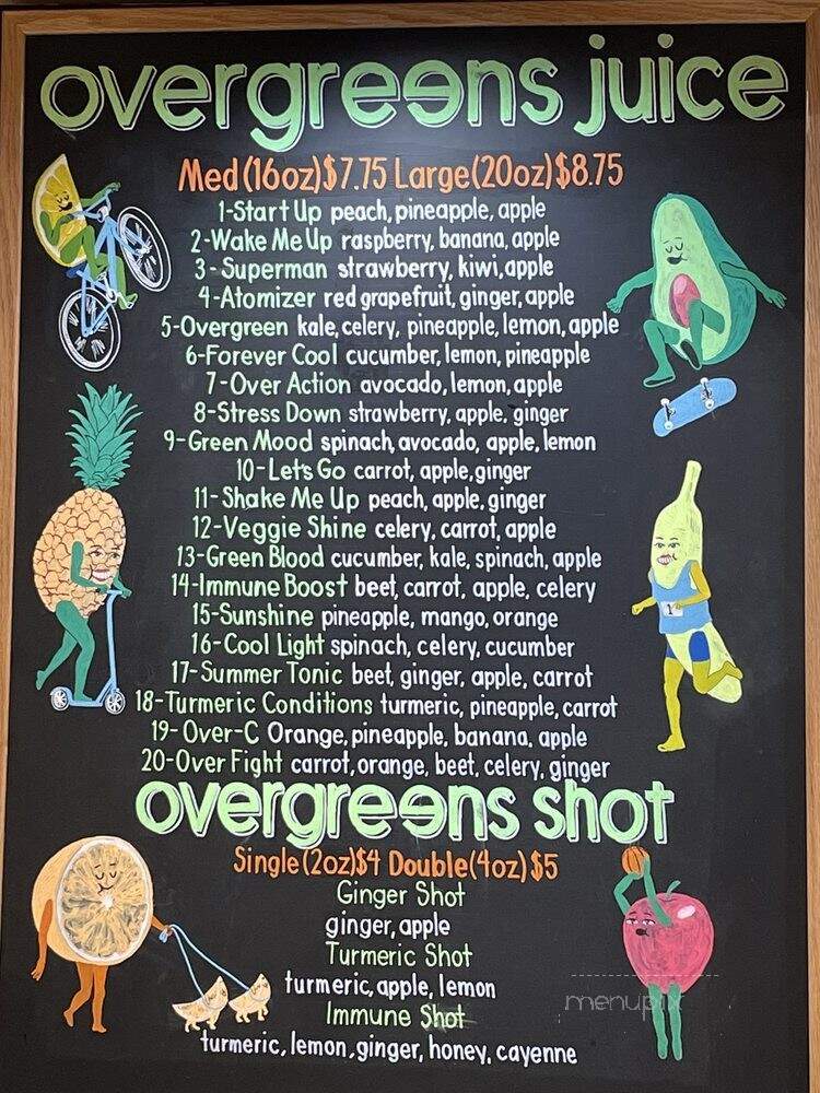 Overgreens Salad + Juice - Brooklyn, NY menu_pic