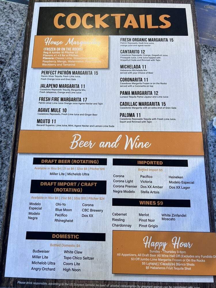 Habaneros Tacos Tequila Mezcal - Grandview Heights, OH menu_pic