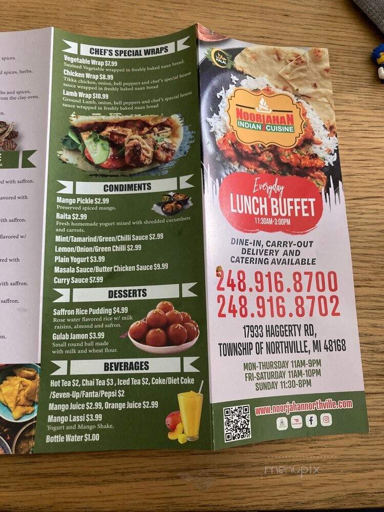 Noorjahan Indian Cuisine - Livonia, MI menu_pic