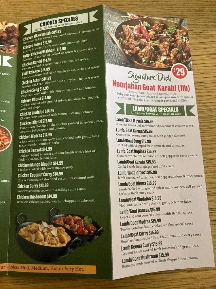 Noorjahan Indian Cuisine - Livonia, MI menu_pic