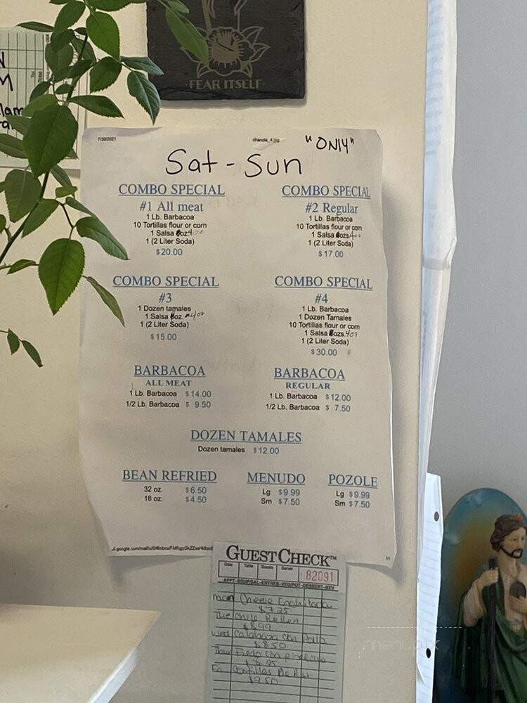 The Flying Chancla Mexican Restaurant - San Antonio, TX menu_pic