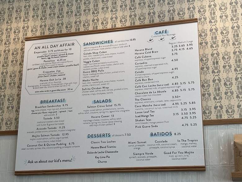 Colada Shop - Fairfax, VA menu_pic