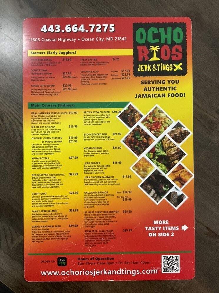 Ocho Rios Jerk and Tings - Ocean City, MD menu_pic