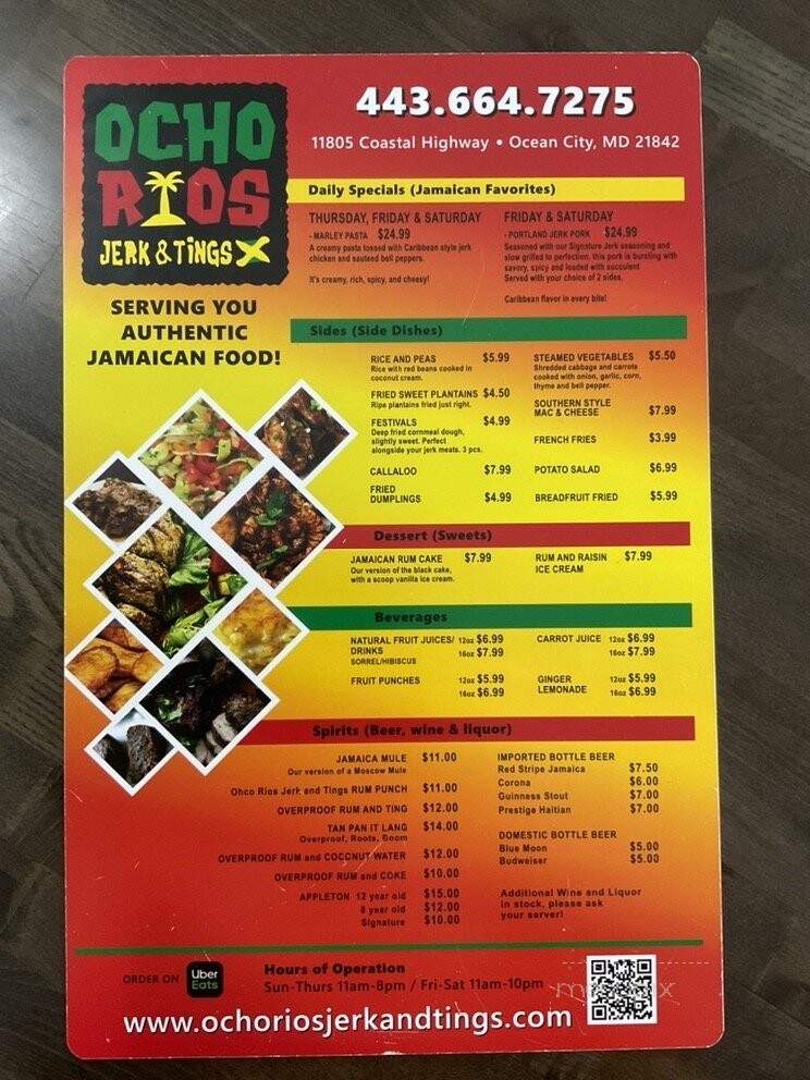 Ocho Rios Jerk and Tings - Ocean City, MD menu_pic