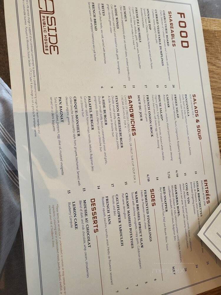 A-Side Public House - Saint Paul, MN menu_pic