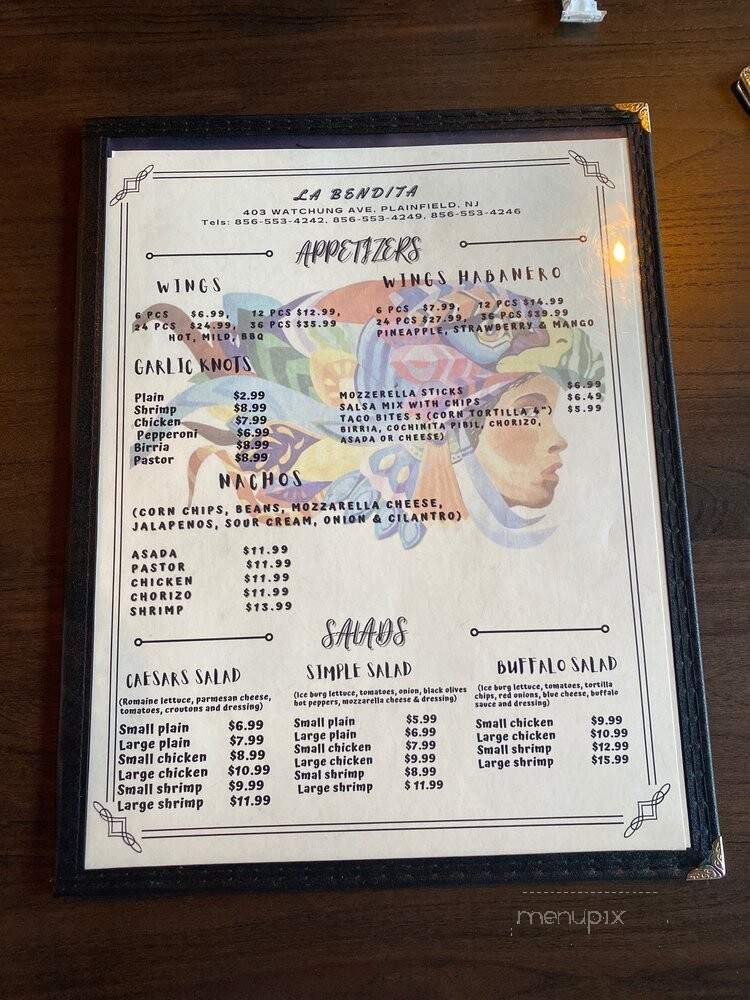 La Bendita - Plainfield, NJ menu_pic
