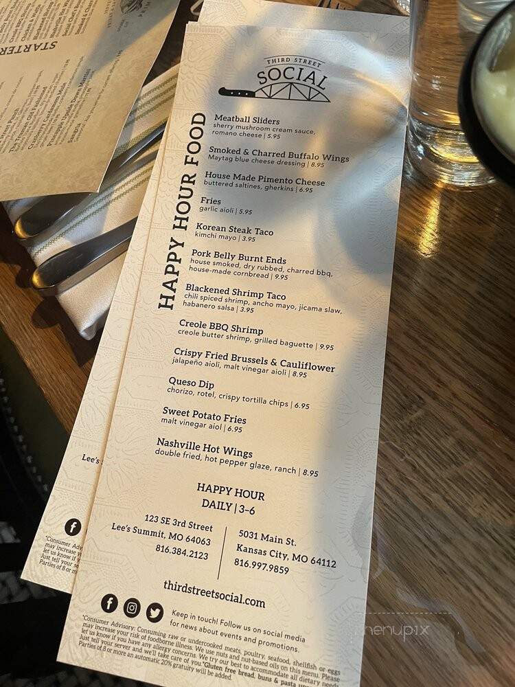 Third Street Social - Kansas City, MO menu_pic