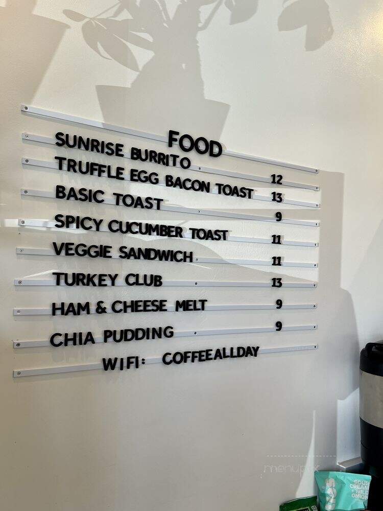 Nudae Coffee - Costa Mesa, CA menu_pic
