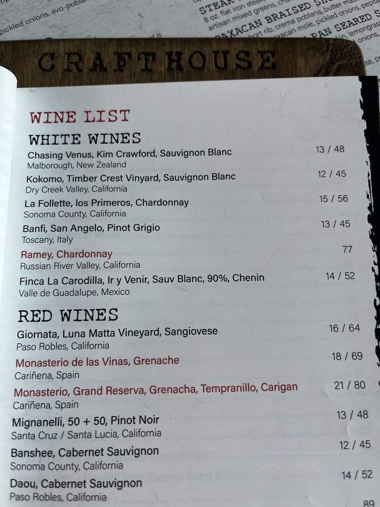 Crafthouse at Sky Deck - San Diego, CA menu_pic