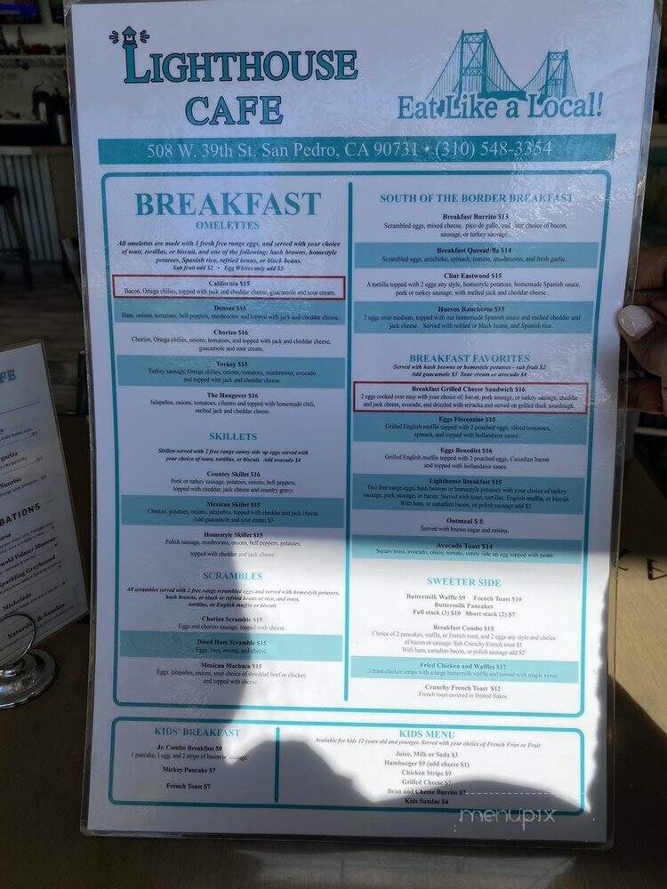 Lighthouse Cafe - San Pedro, CA menu_pic