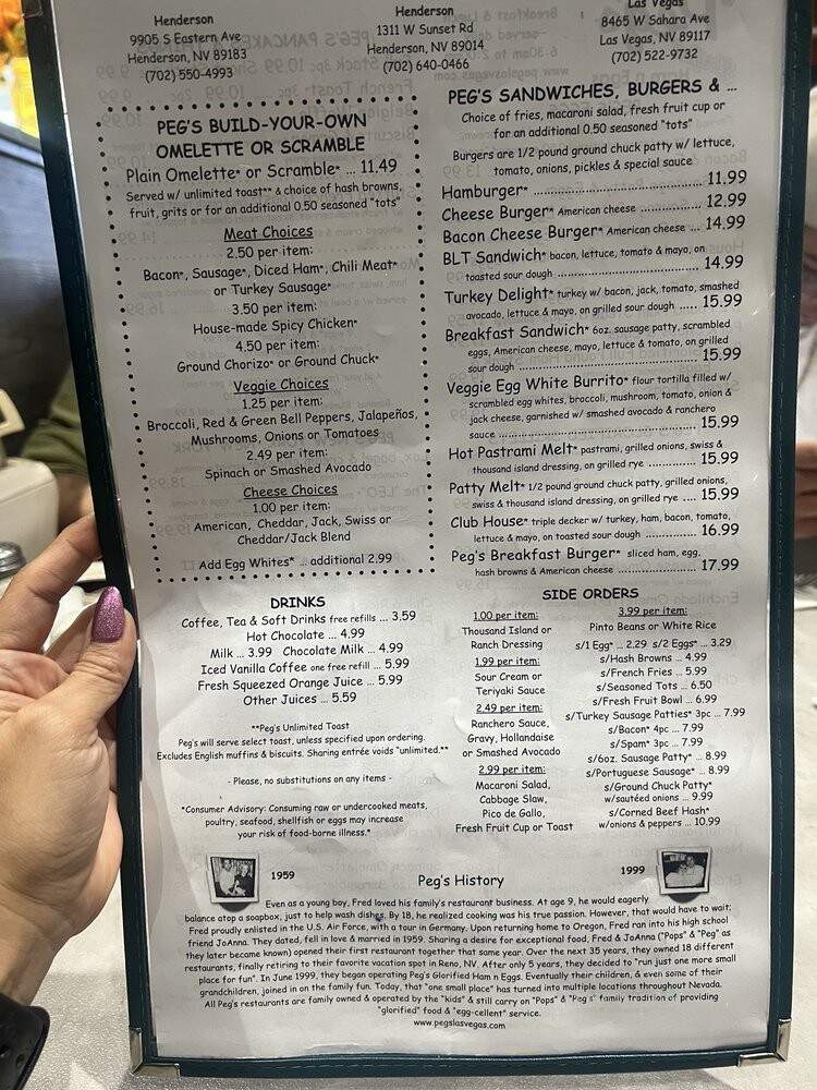 Peg's Glorified Ham n Eggs - Henderson, NV menu_pic